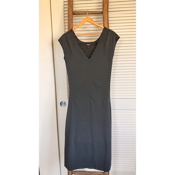 Express Black and White Polka Dot Sleeveless Sheath Dress Size 6 - Picture 1 of 3